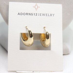 Adorn512 Gold Tone La Lune Huggie Earrings $59 New